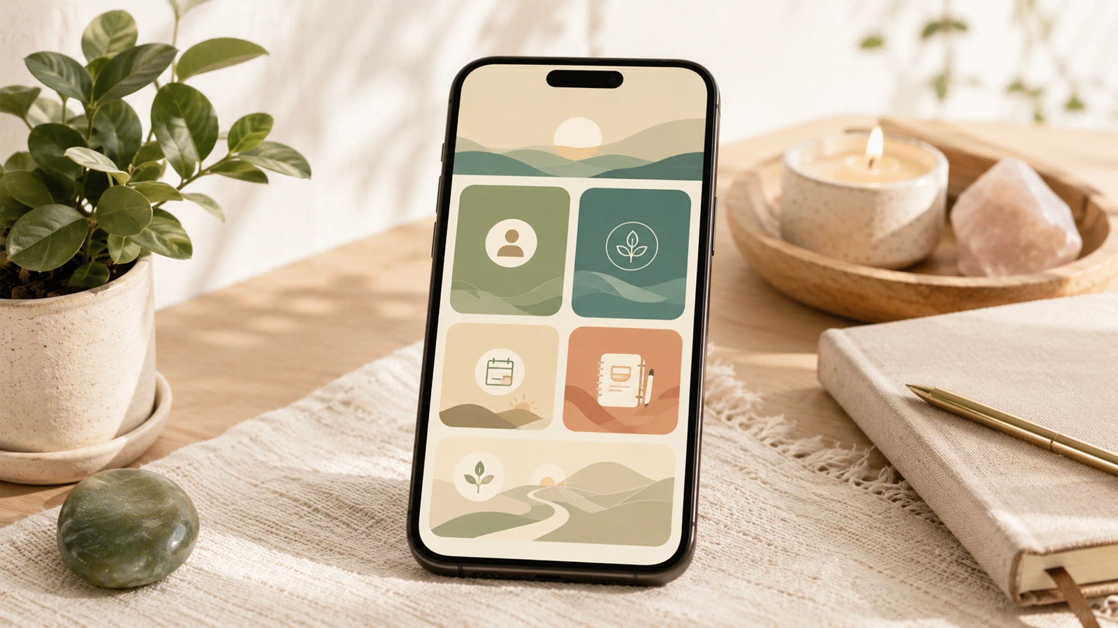 Conceptual New Earth Living app visual connected to the Conscious Living ecosystem lane
